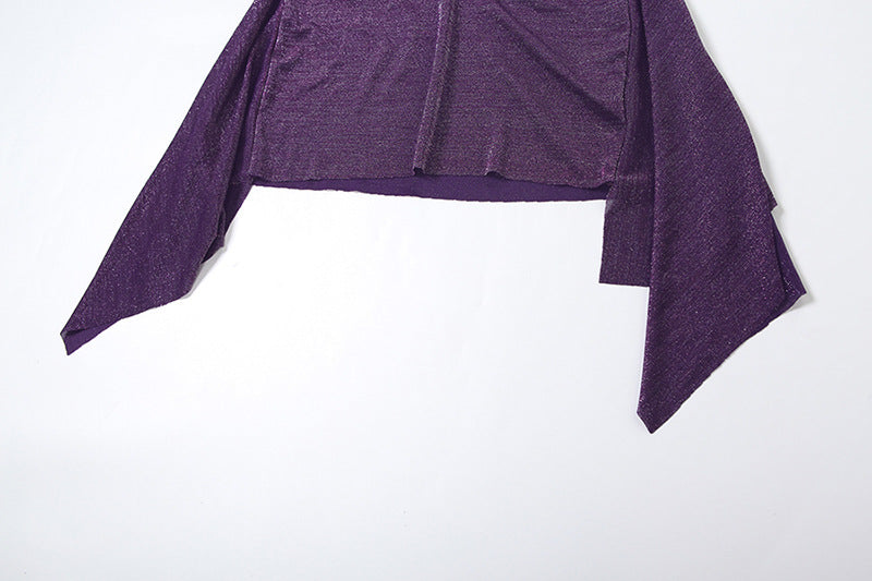 Women summer sexy Solid one-shoulder Halter Neck Strapless Top and Skirt two-piece set 15