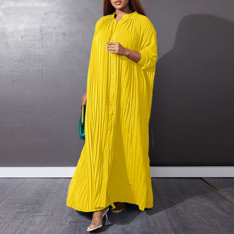 Plus Size Women Summer Loose Casual Pleated Dress 5