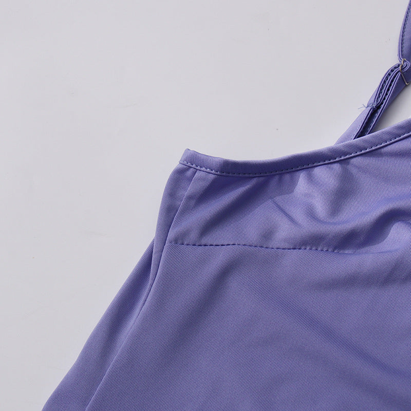 Women Solid Puff Sleeve Short Skirt Lace-Up Dress 18