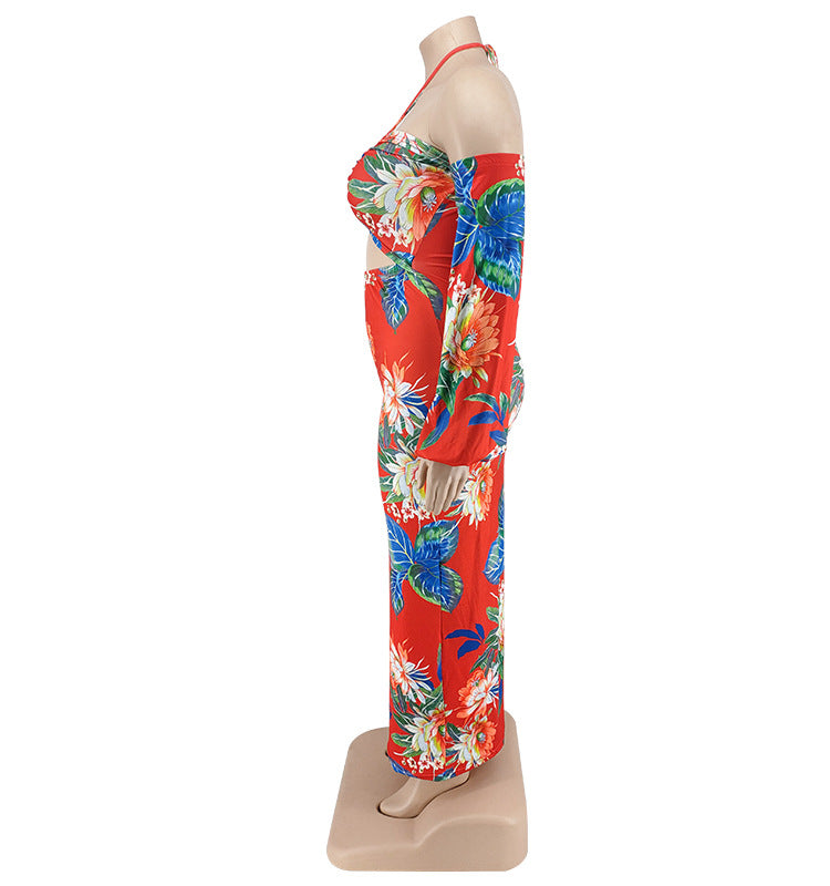 Plus Size Women summer suspender sexy strapless Cut Out Sexy dress 14