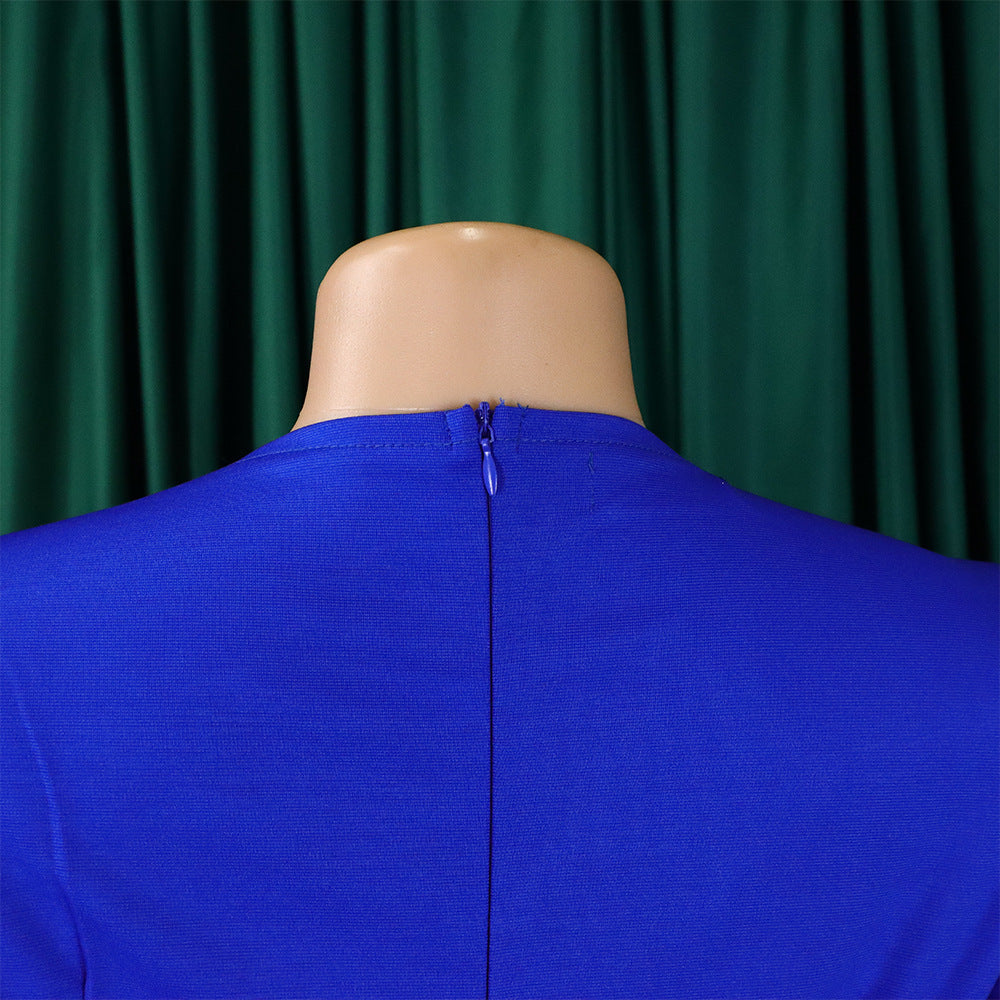 African Women v-neck puff sleeve slit dress 33