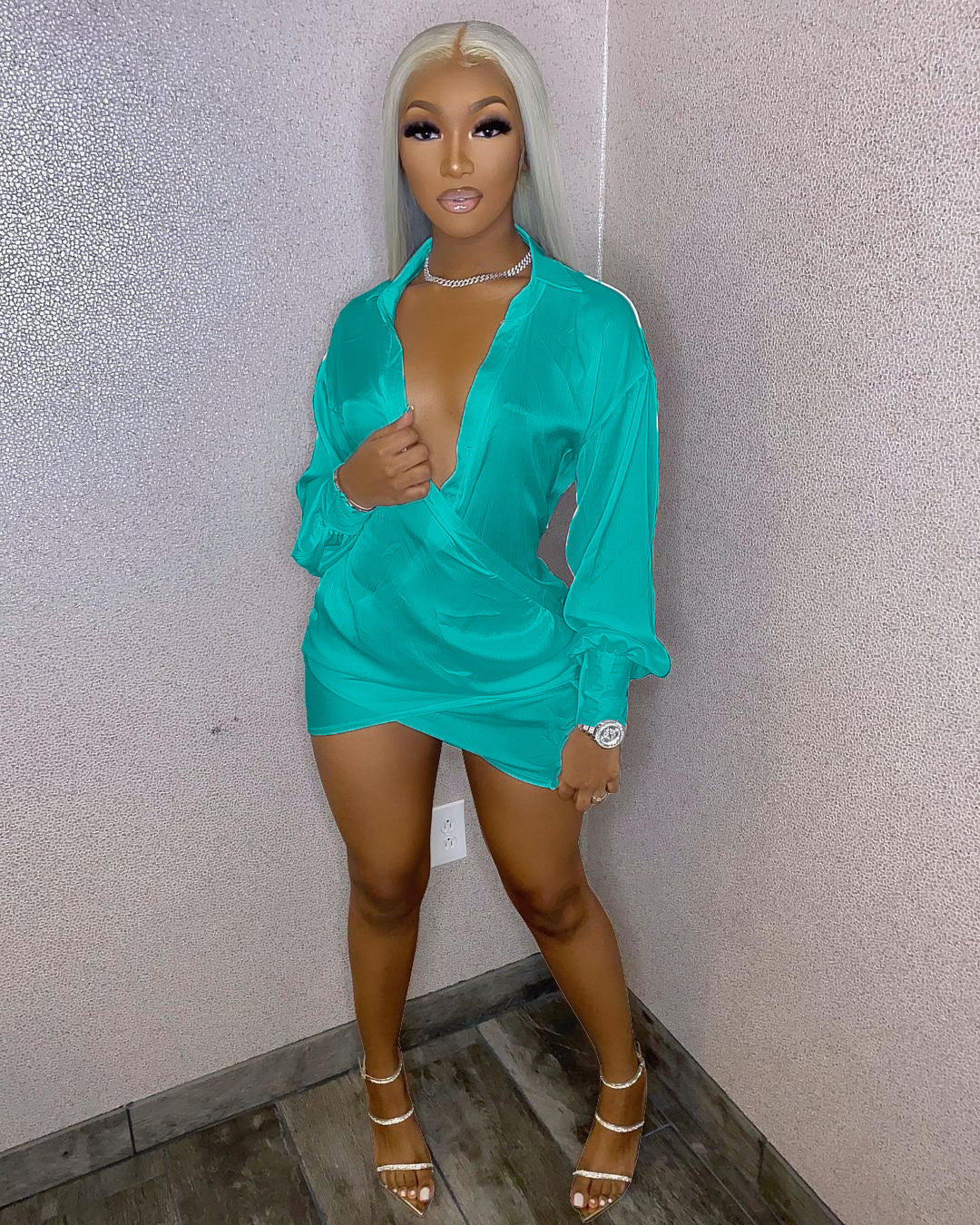 Women's Clothes Sexy Nightclub Deep V Low Cut Dress 7