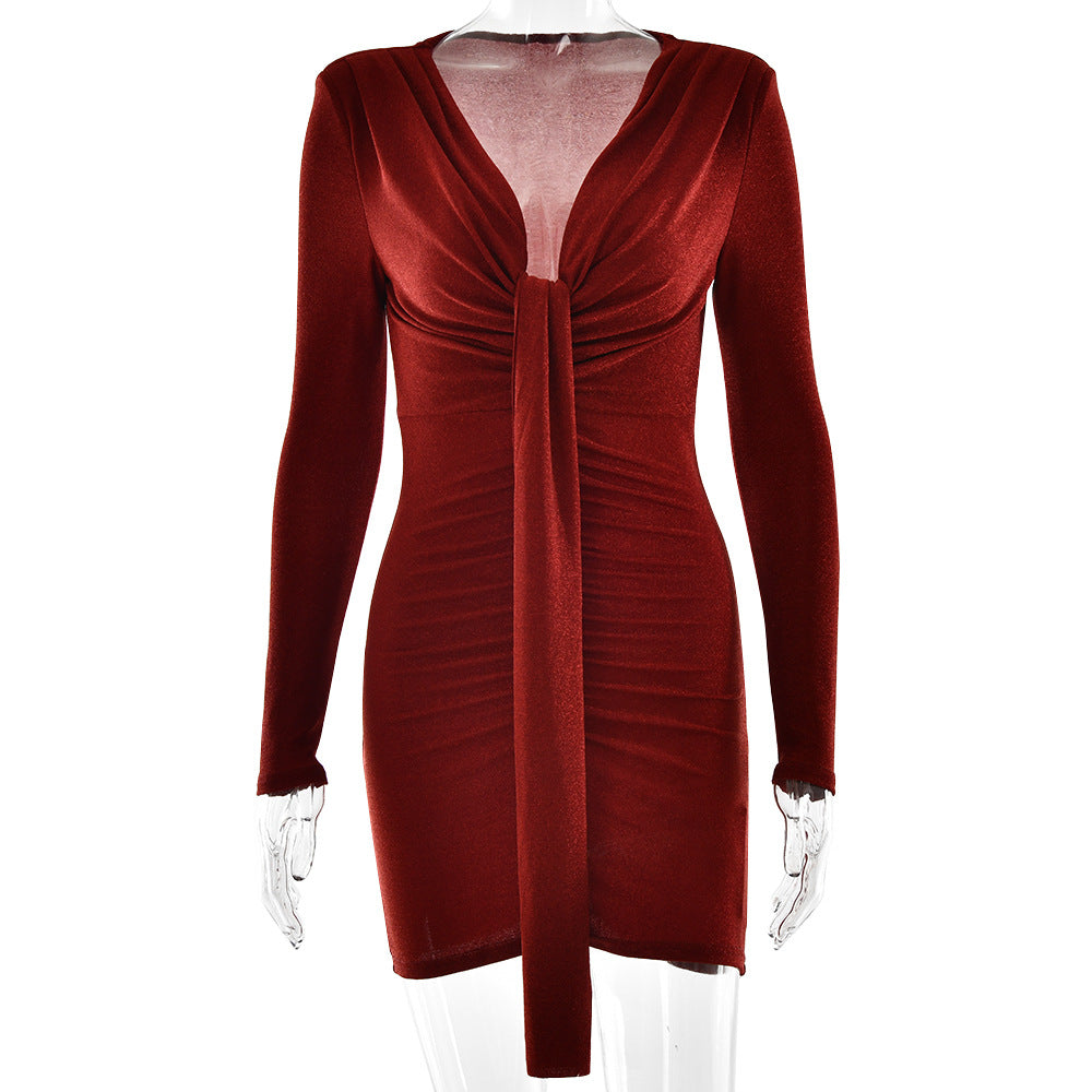 Women Party V-neck Sexy Bodycon Dress 12