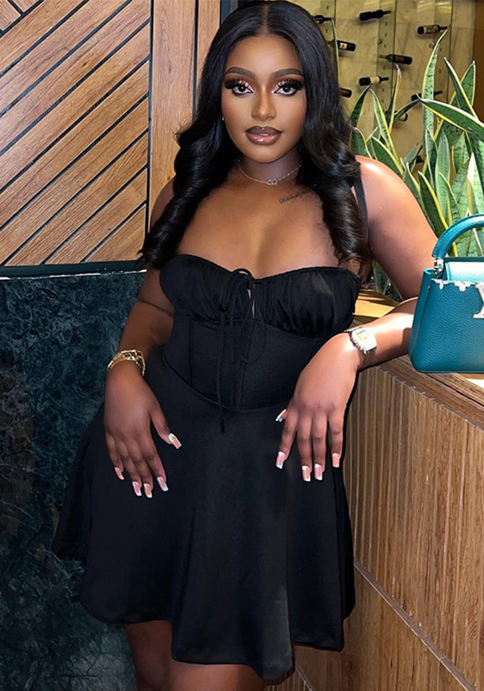 Women's Solid Color Dress Sexy Halter Strap Street Chic Casual Trend Dress