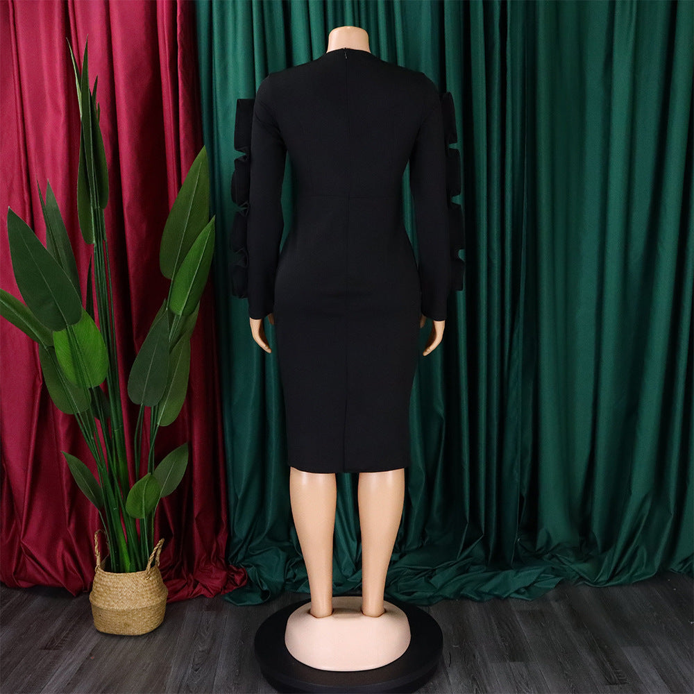 Plus Size Women Elegant African Long Sleeve Dress 17