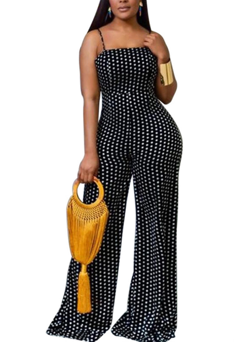 Summer White Polka Strap Formal Jumpsuit 3