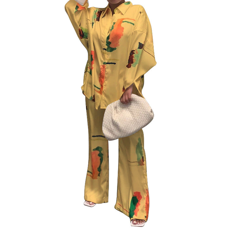 Women Homewear Long Sleeve Printed Two-piece Set 7