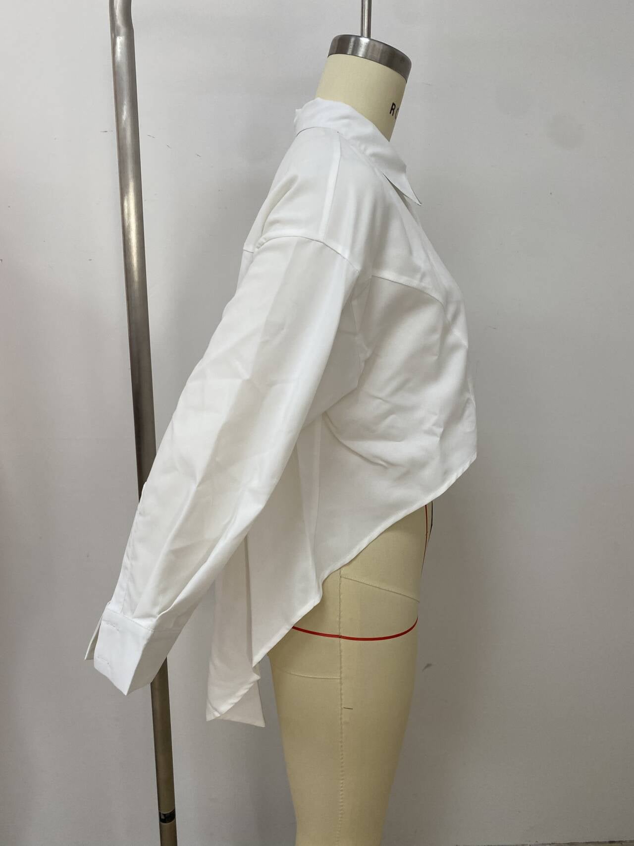 Women Autumn/Winter Collared Buttoned Lantern Sleeve Long-Sleeved Shirt 7