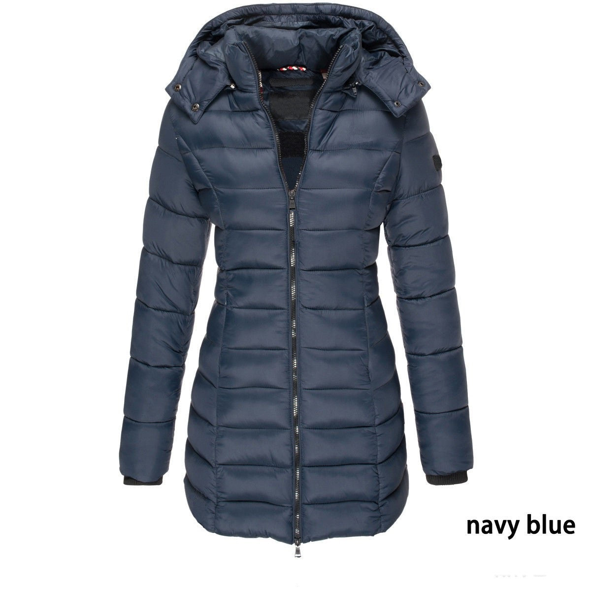 Slim Hooded Zipper Cotton Padded Down Jacket For Women 6