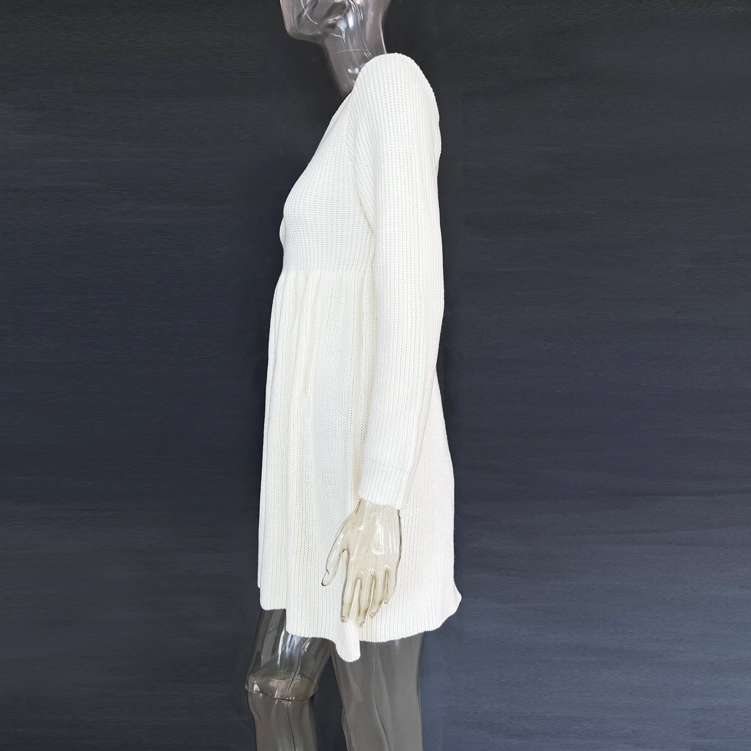 Autumn And Winter Women's Solid Color Sweater Dress 19