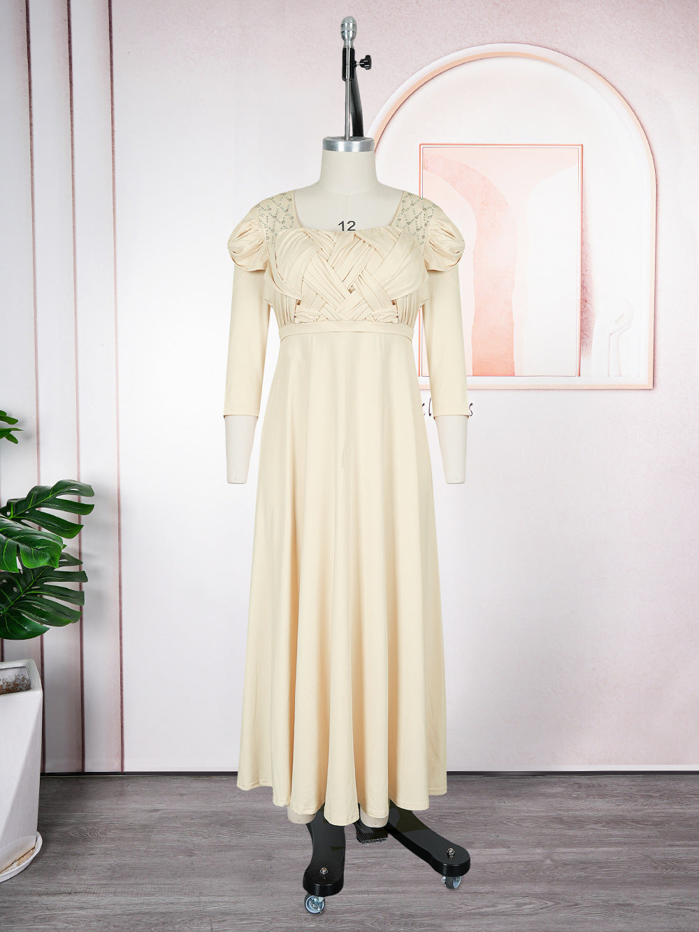 Plus-size African Women beaded dress 9