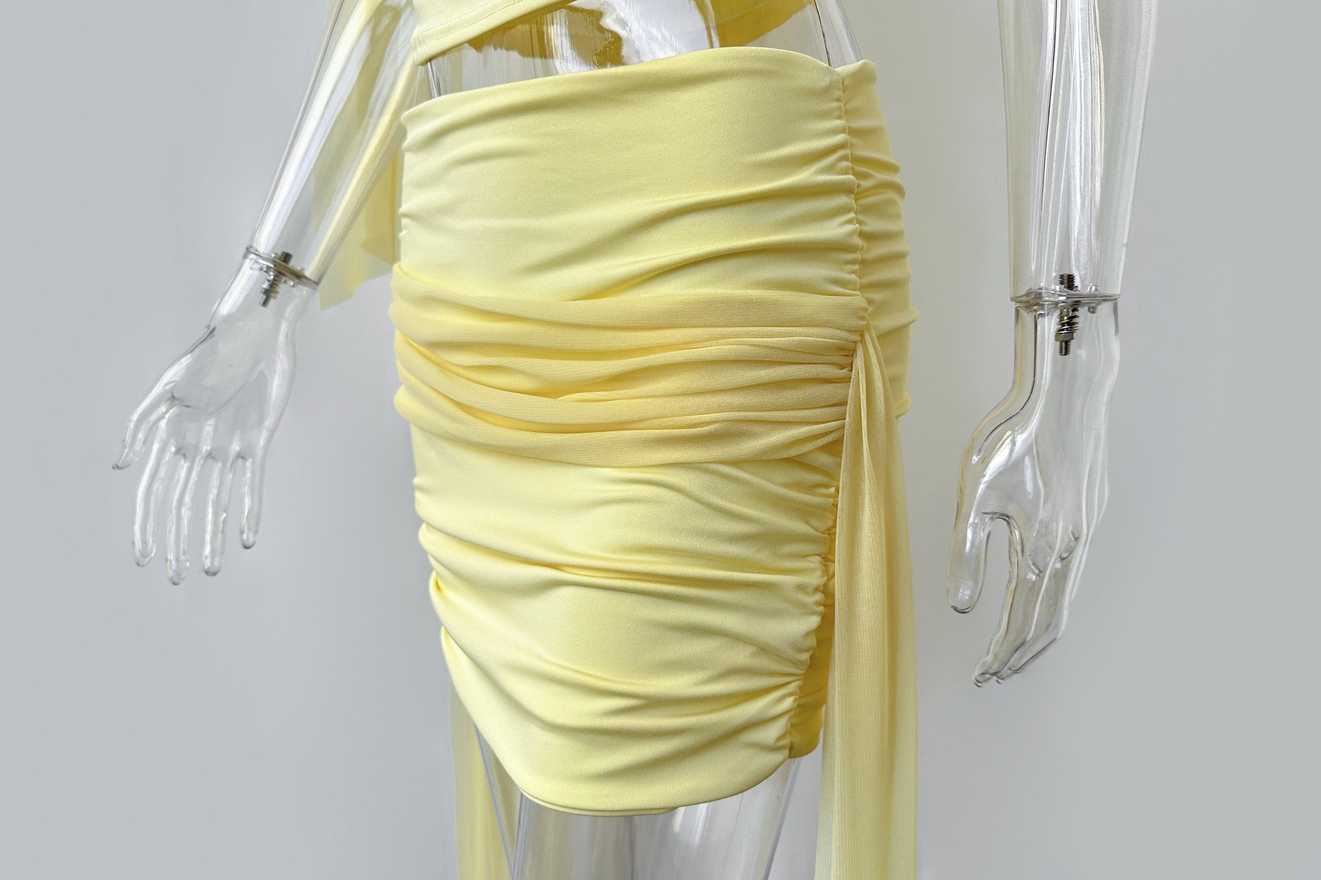 Women sexy top and pleated mesh skirt two-piece set 13