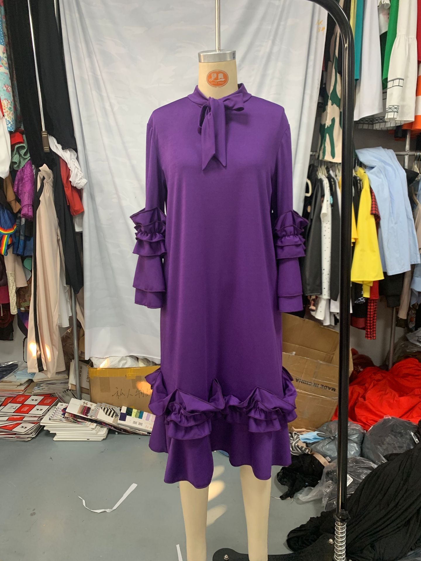 Spring Summer Fashion Casual Bell Sleeve Plus Size Dress 10