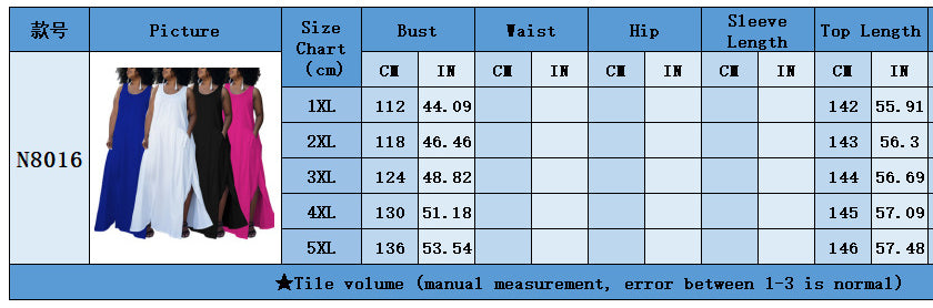 Plus Size Women Summer Pocket Sleeveless Round Neck Dress 10