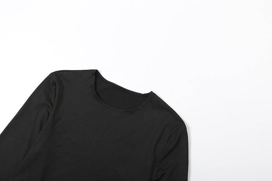 Women Fall/Winter Long-Sleeved Sexy Cutout Lace-Up Pants Two-Piece Set 28