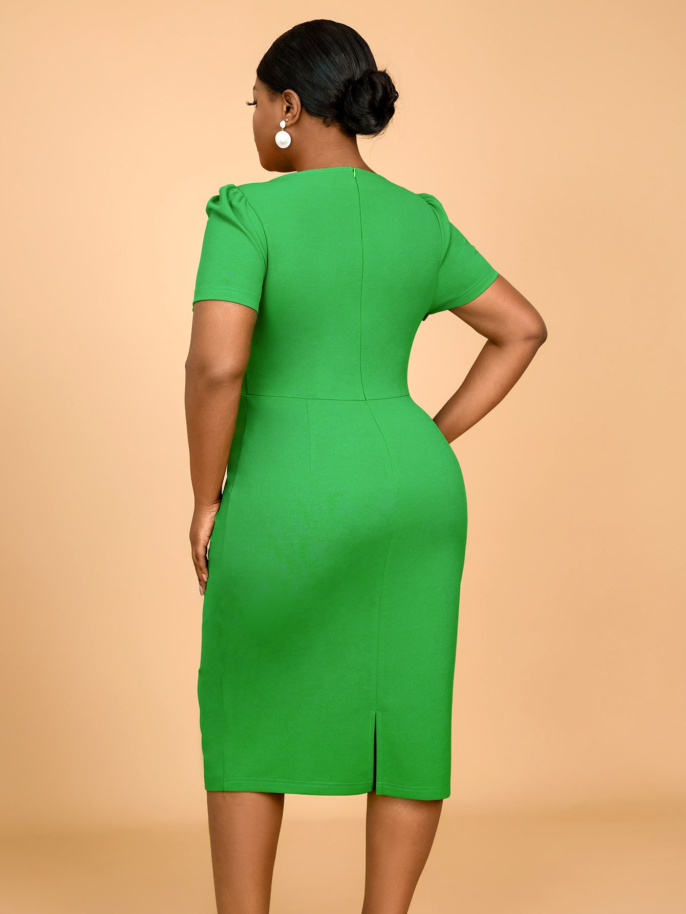 Spring & Summer Plus Size Flower Formal Party Bodycon Dress 4