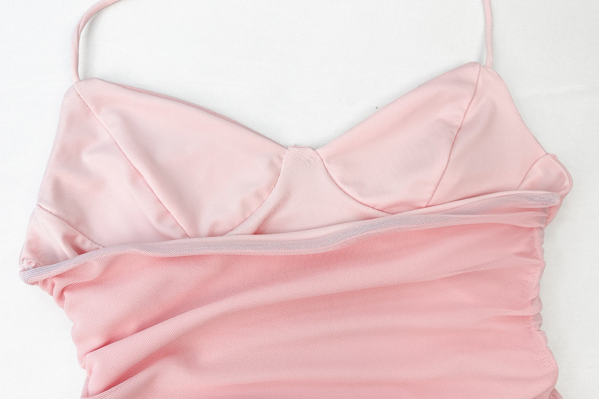 Women summer sexy solid tie Halter neck mesh dress 14