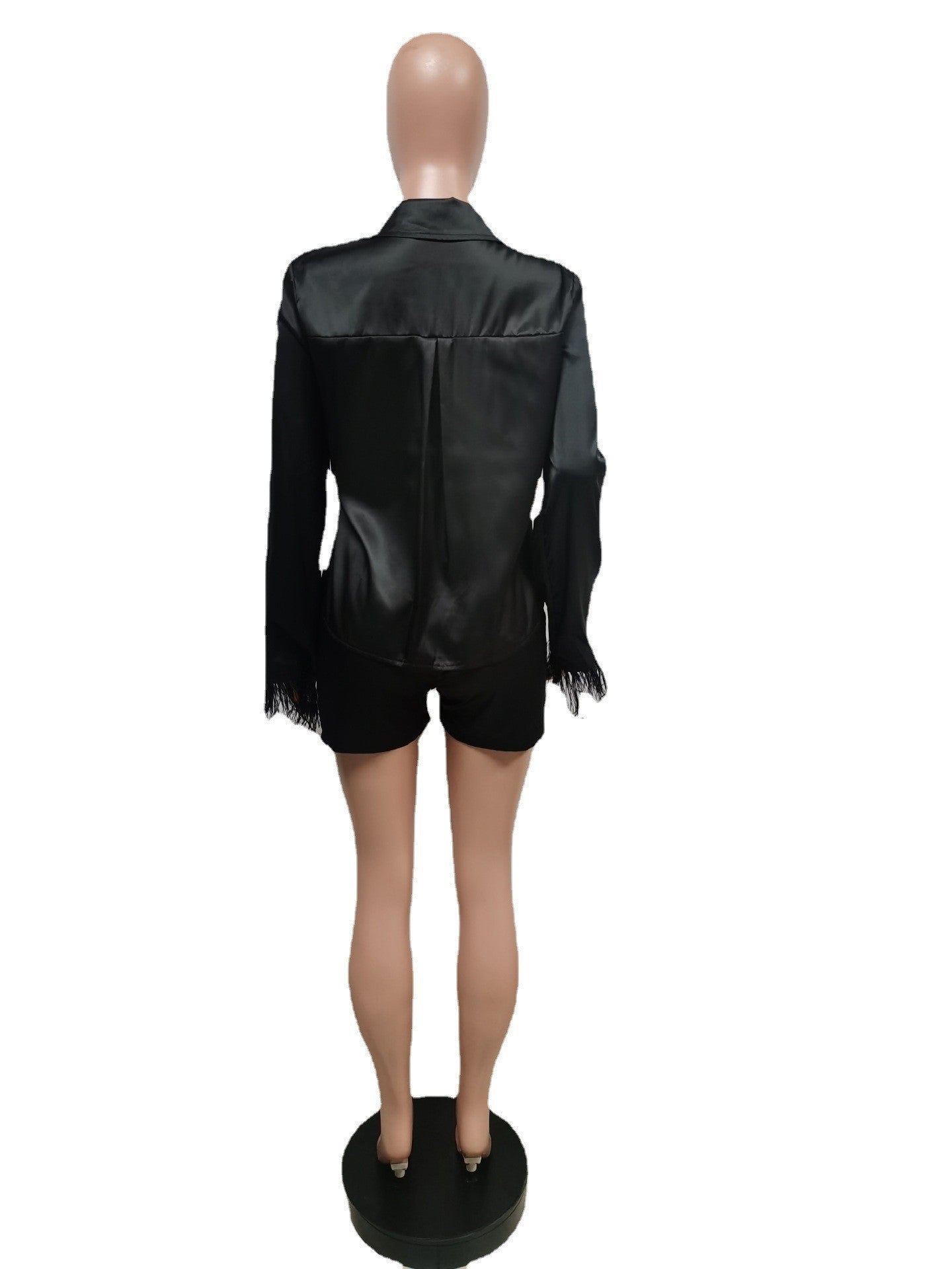 Fashion Shirt Shorts Tassel Casual Two Piece Set 13