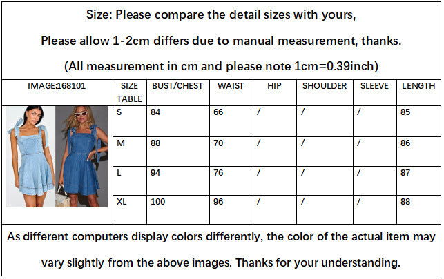 Spring Summer Chic Fashion Strap Denim Women's Dress 8