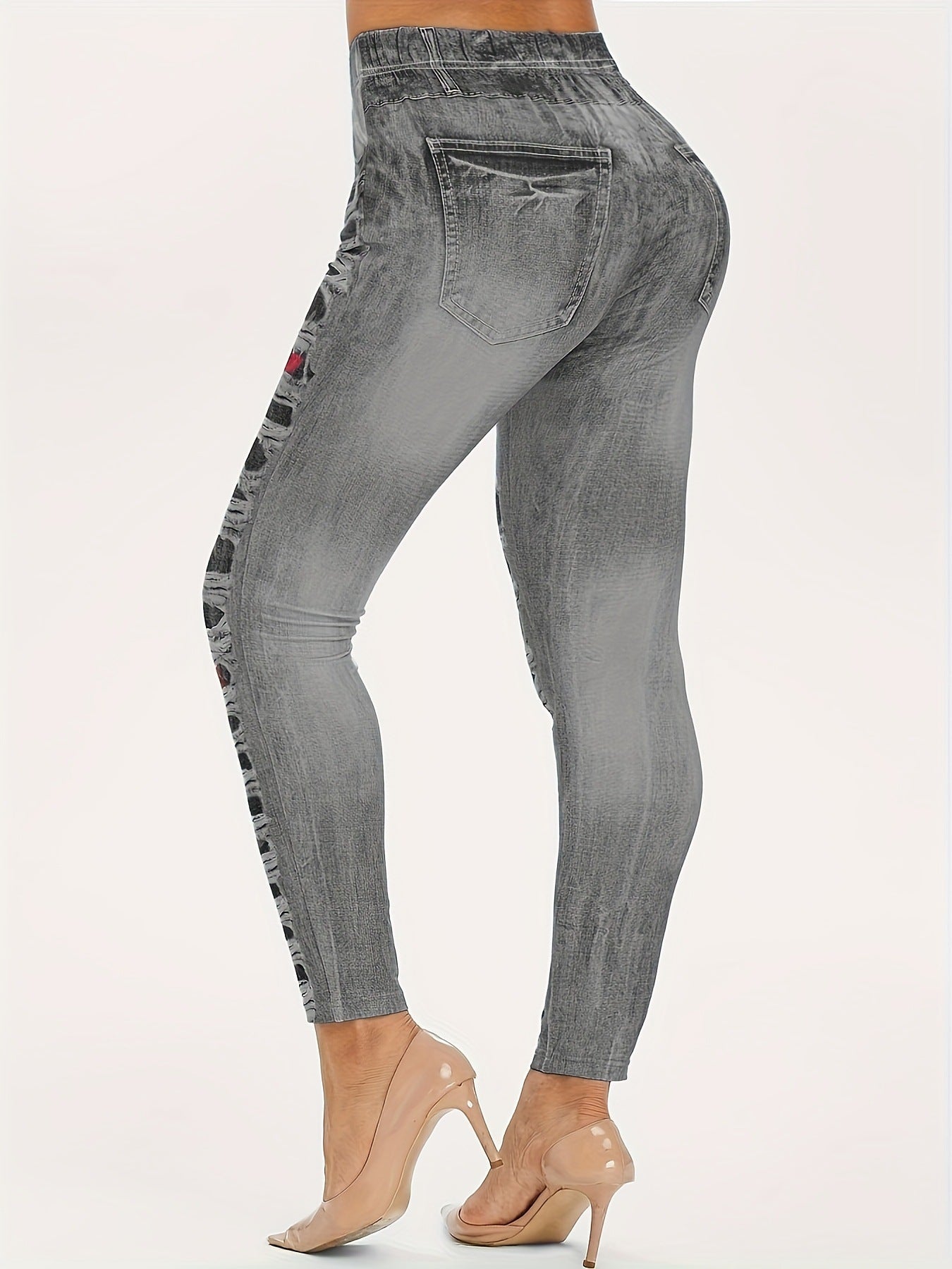 Women Casual Stretch Printed Sports Basic Yoga Pants 6