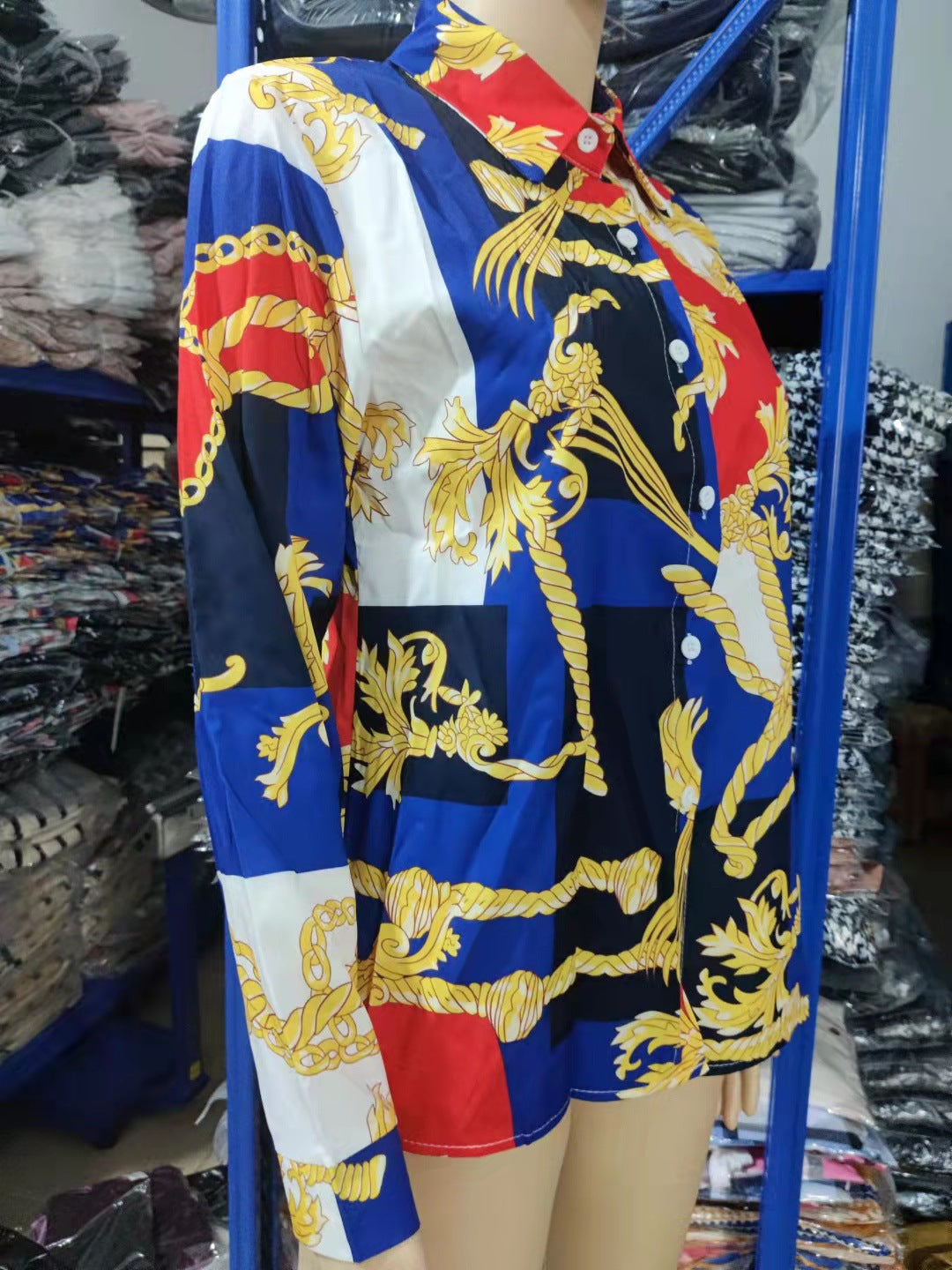 Women long-sleeved elegant printed shirt 27