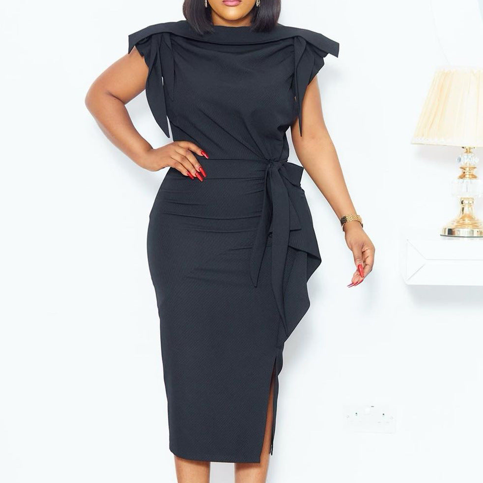 Women Summer Elegant Sleeveless Ruffles Dress 3