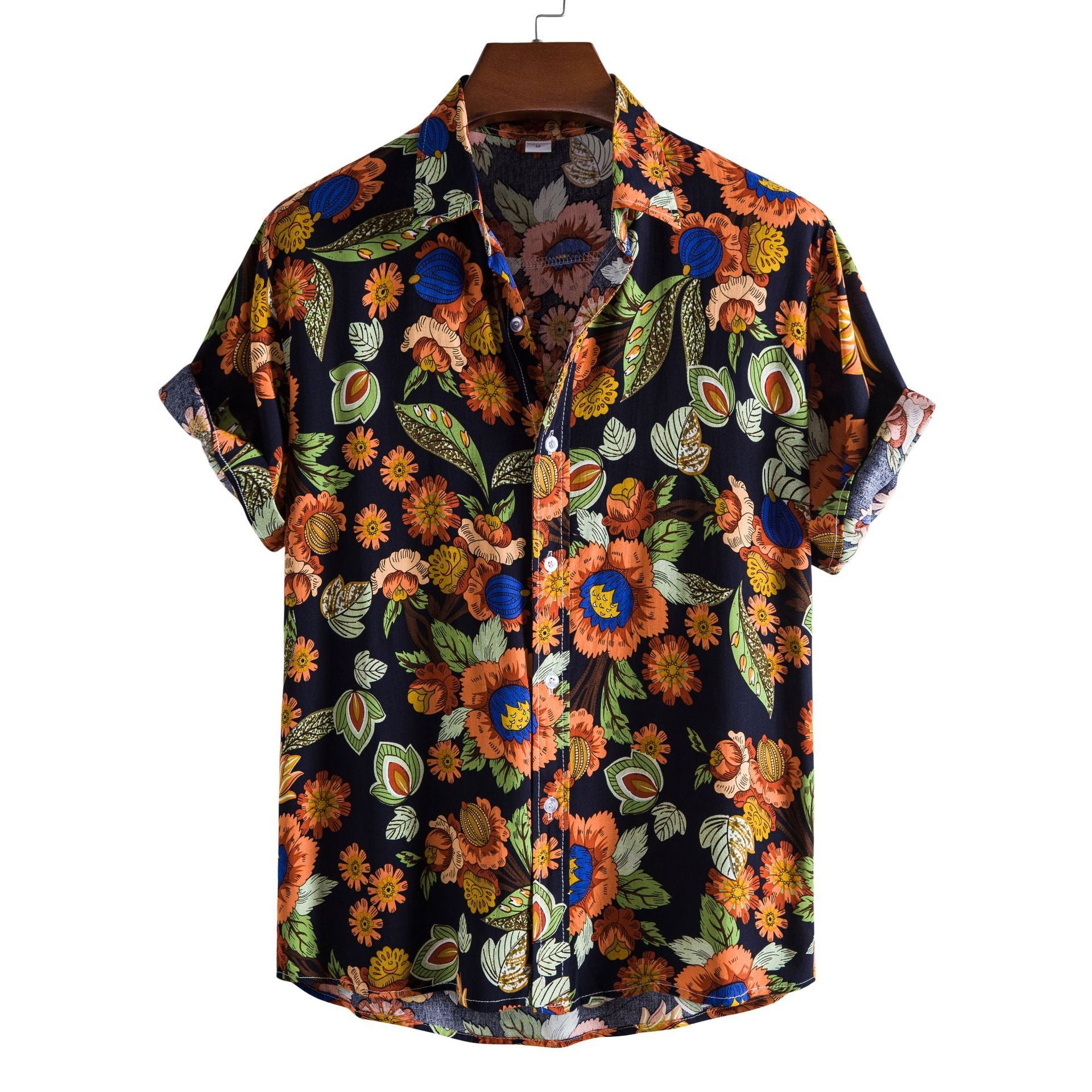 Men's Summer Floral Casual Short-sleeved shirt