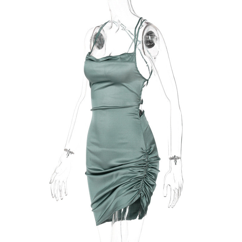 Women summer Career suspender Solid sleeveless sexy Dress 29