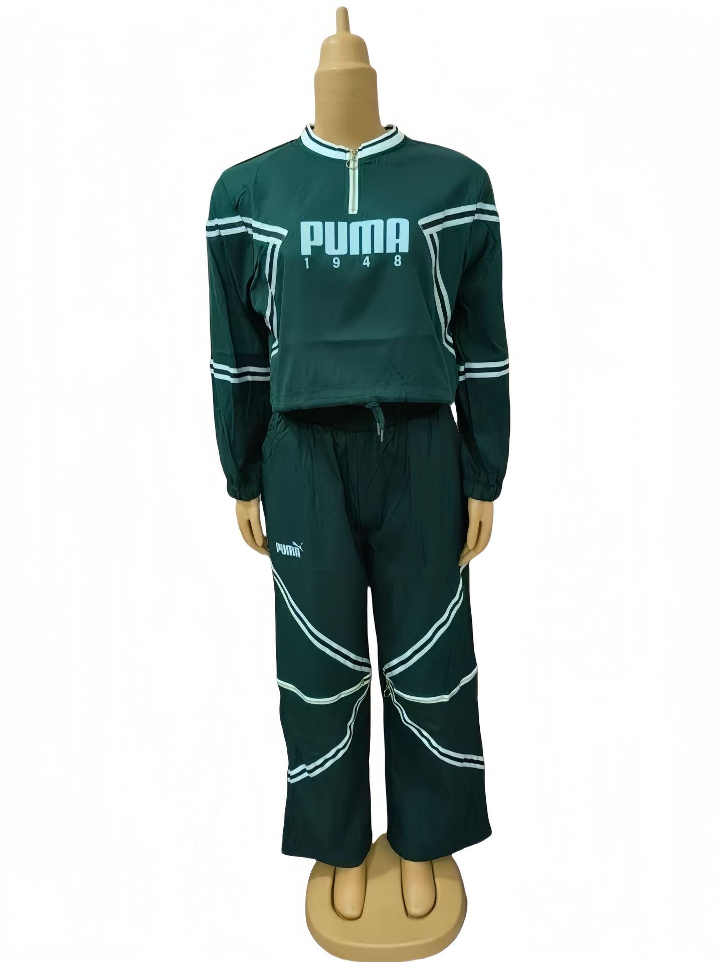 Plus Size Women Round Neck Top and Trousers Casual Two Piece Set 10