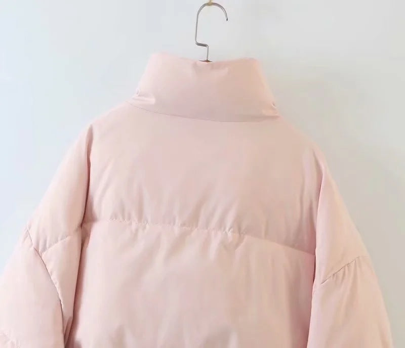 women's winter style fashion Stand Collar zipper pocket warm cotton-padded jacket 68