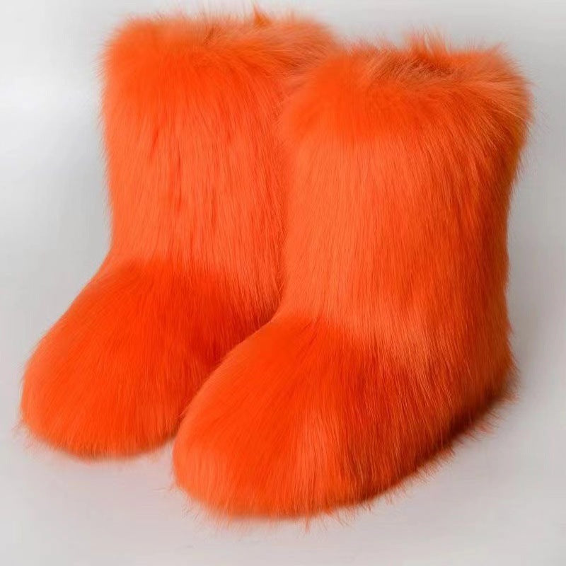 Women Furry winter warm snow boots 9
