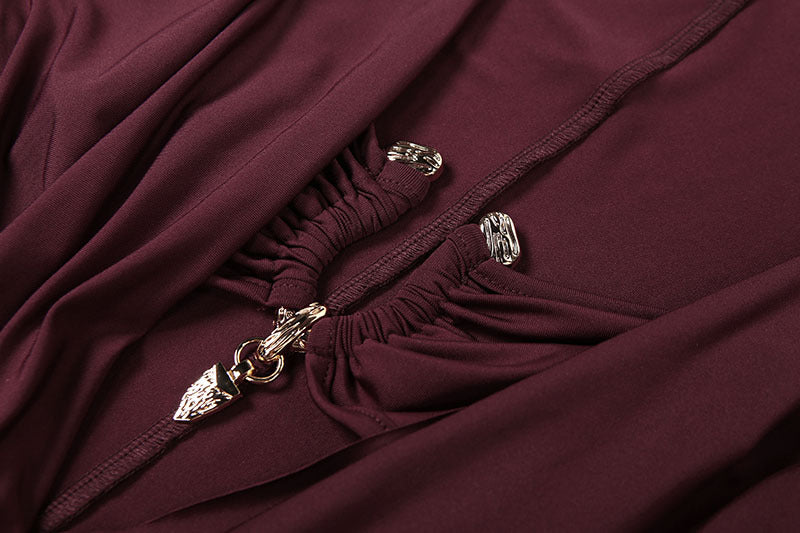 Summer Women's Fashion Sexy Draped Neck Slim Waist Bodycon Solid Color Jumpsuit 14