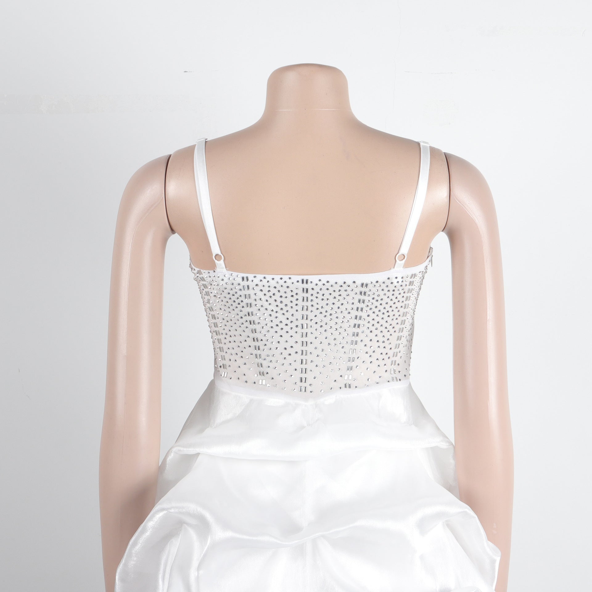 Women Sexy Beaded Stretch Camisole Cascading Ruffles Dress Tutu 27