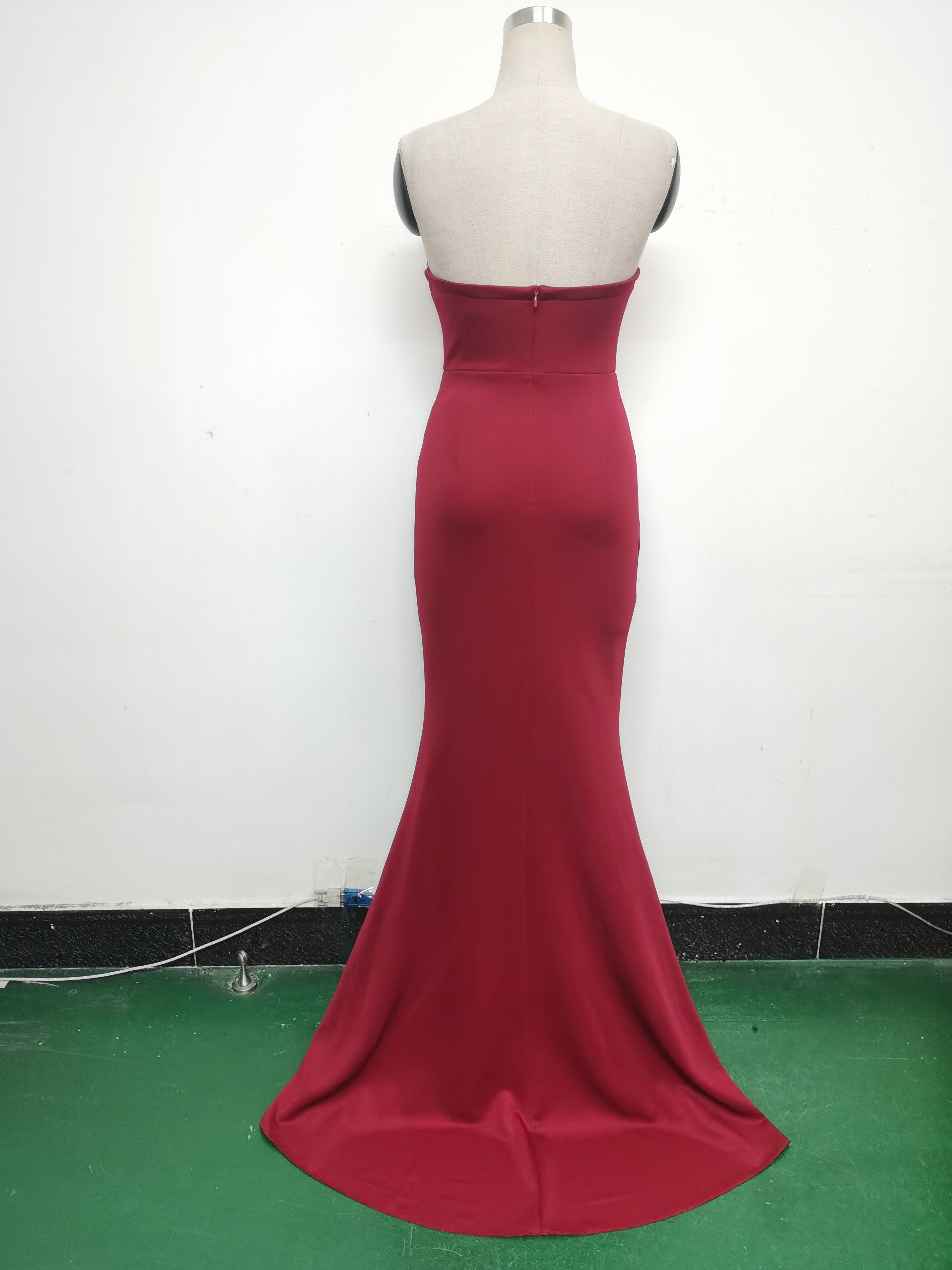 Women Fishbone Vest Off Shoulder Evening Dress 30