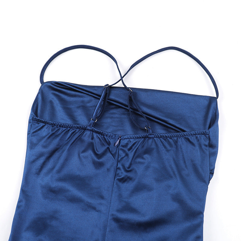 Women autumn sexy pleated slit Dress 20