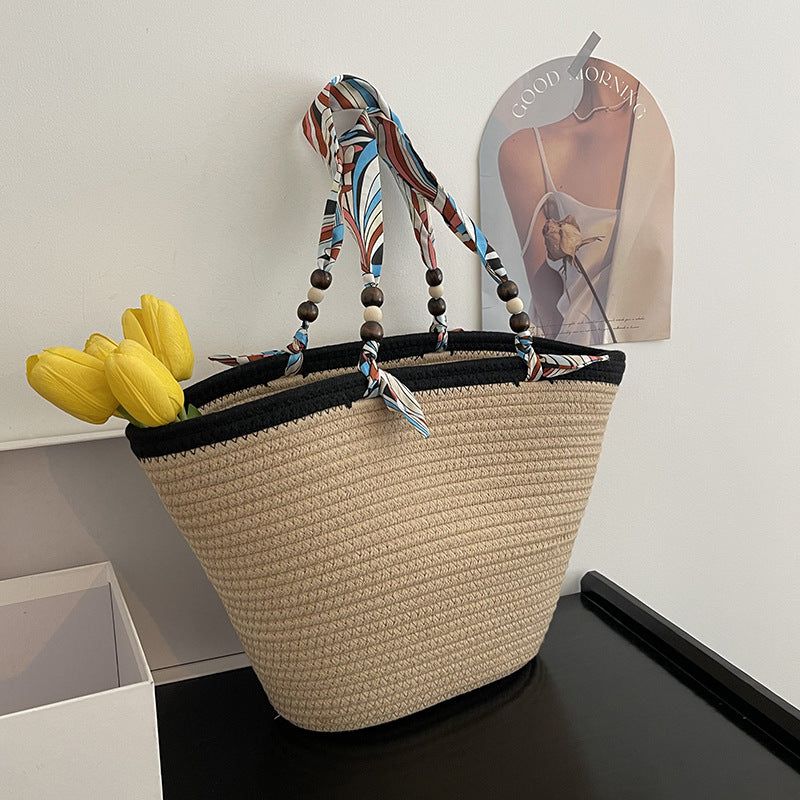 Women Popular Beach Holidays Straw Bag Shoulder Tote Bag 15