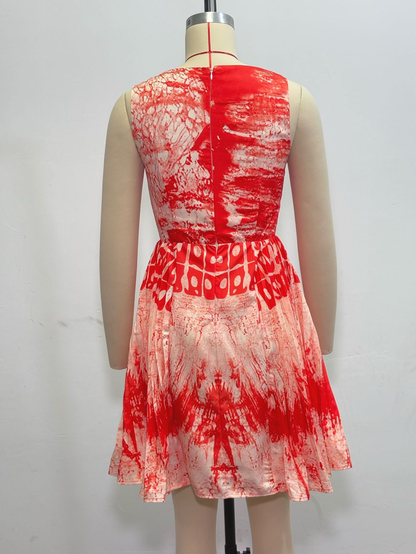 spring Summer African women's fashion Chic Elegant sleeveless pleated dress 6