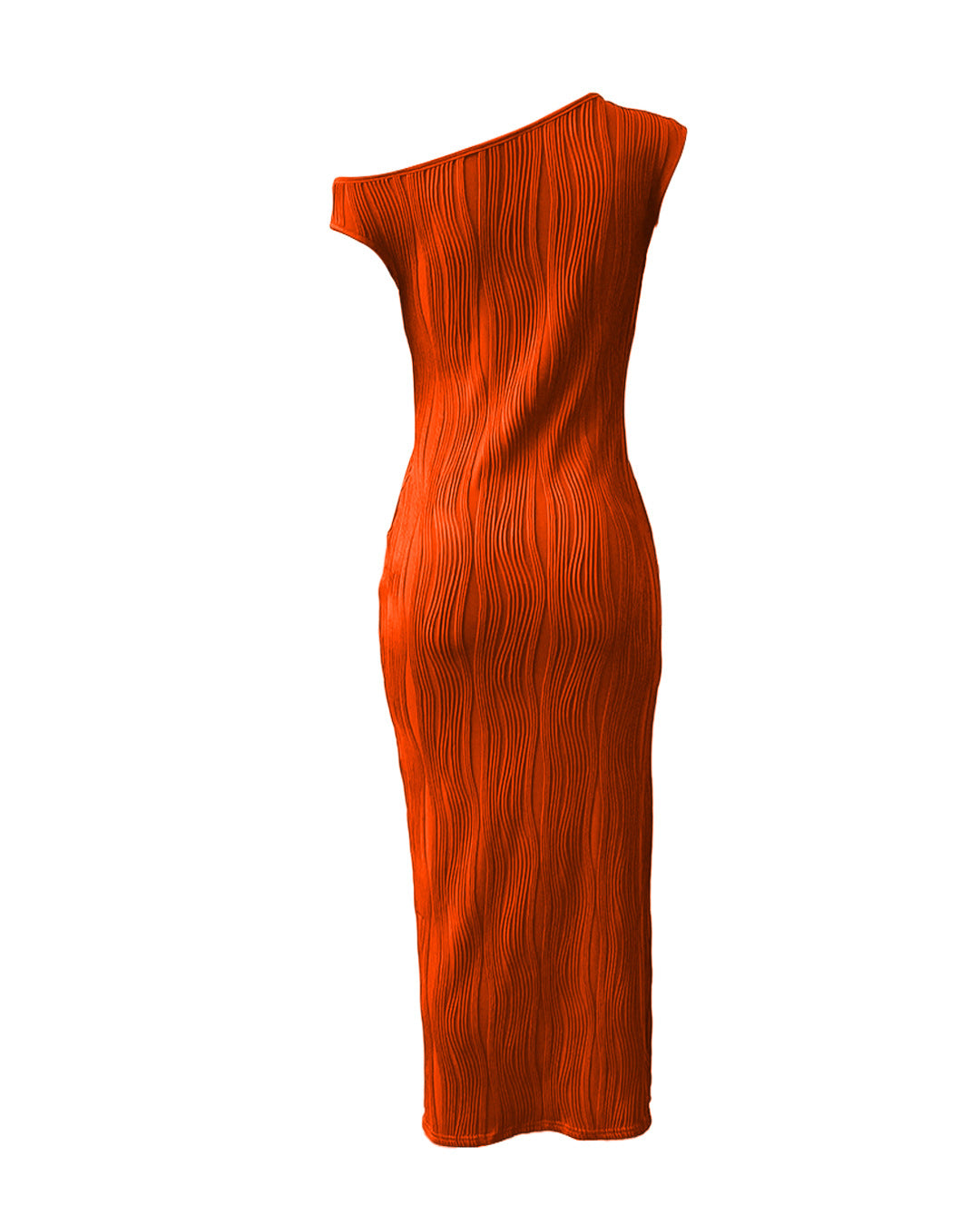 Fashion Ripple Slash Shoulder Slim Long Dress 21