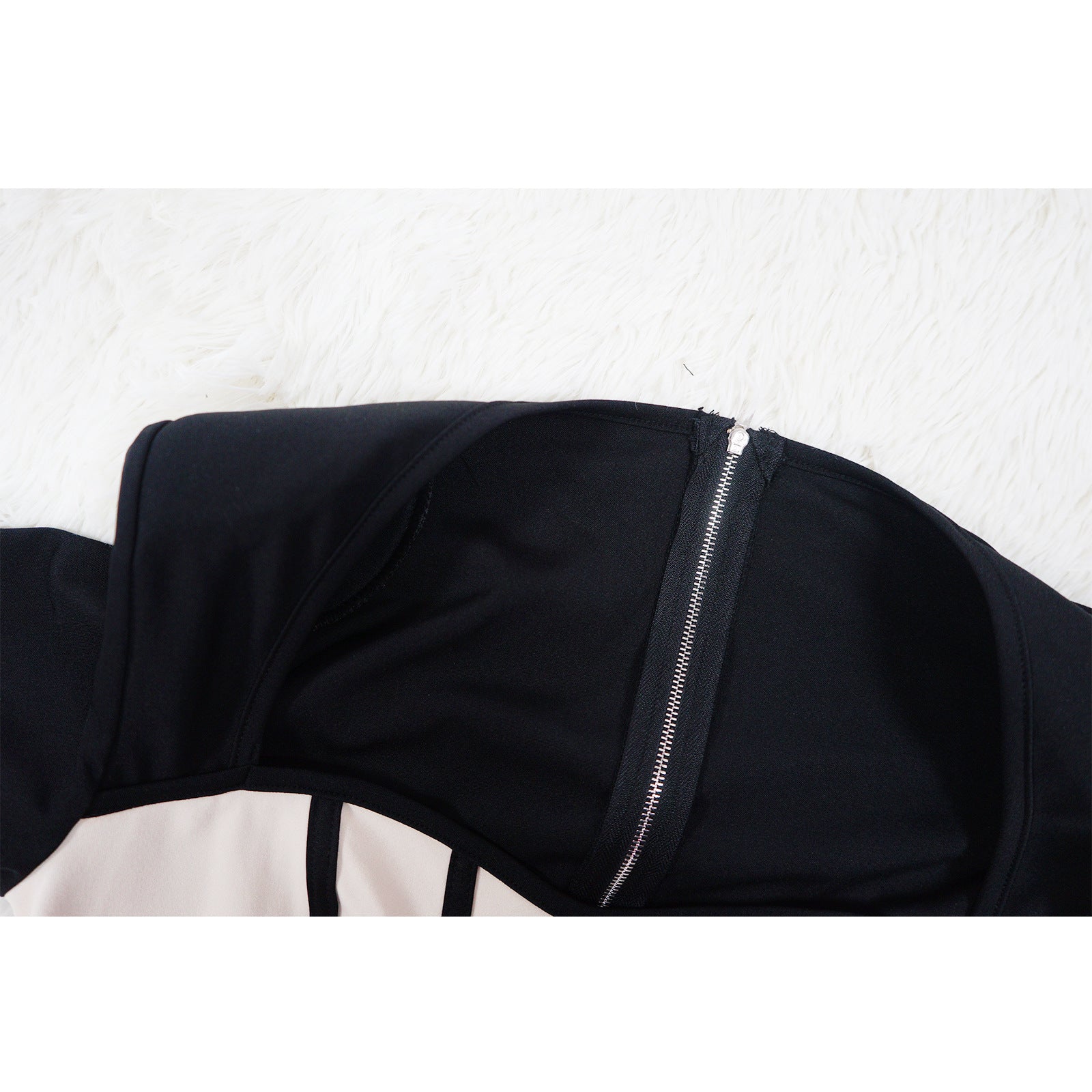 Women's Sexy Slim Waist Contrast Patchwork Long Sleeve Wide Leg Jumpsuit 20