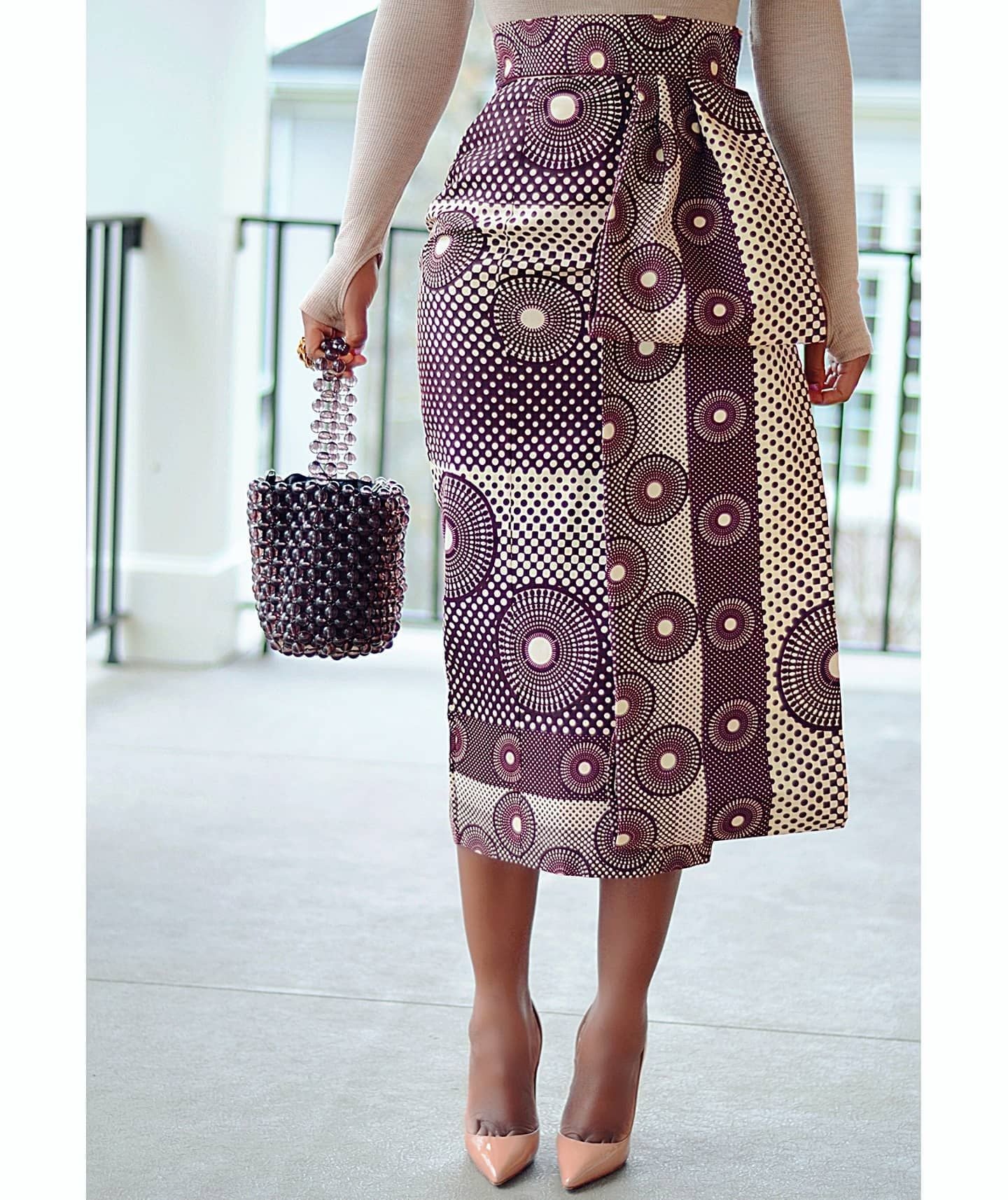 Women Printed Elastic Slit Bodycon Dress 8