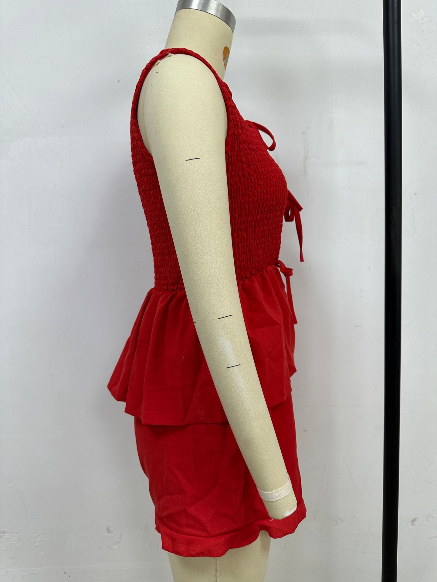 Women Sleeveless Tie Top and Shorts Two Piece Set 7