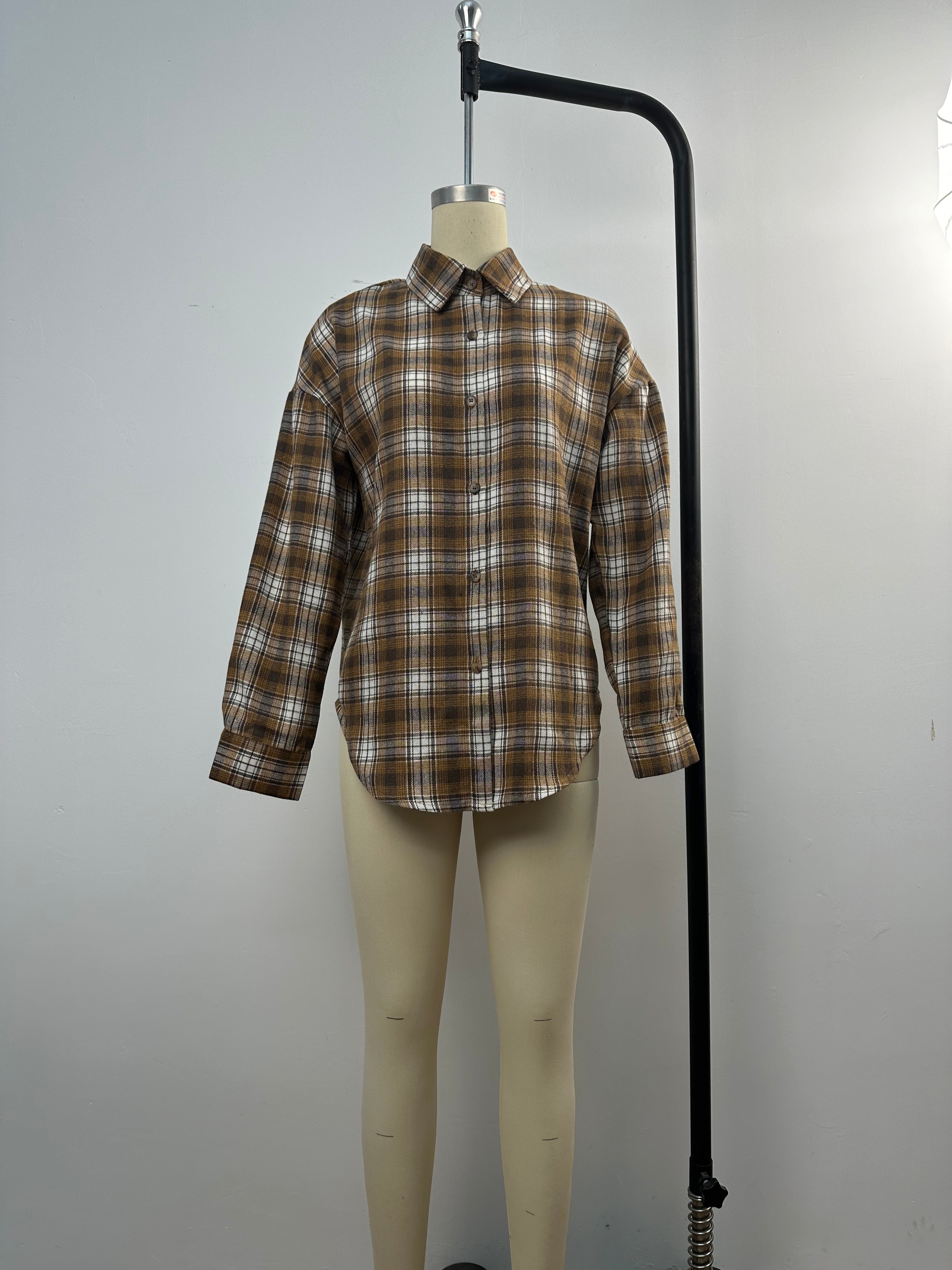 Women Fall and Winter Plaid Patchwork Shirt 7