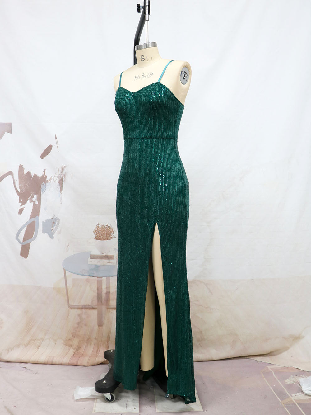 Spring and summer sling sequins slit trailing evening dress Formal Party sexy suspender dress 20