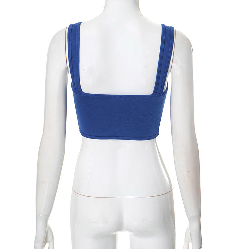 Women Fall and Winter Solid Casual Vest and Long Sleeve Crop Hoodies Two-piece Set 7