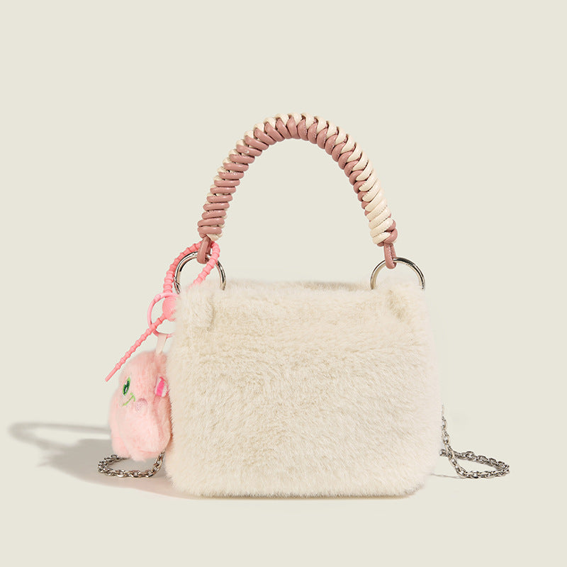 Women hand-held furry bag Furry shoulder bag 10