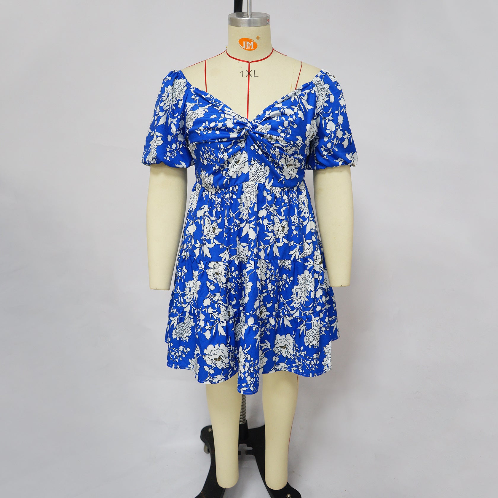 Summer Plus Size Women's Printed Dress Sexy Fashion Casual V Neck Midi Dress 15