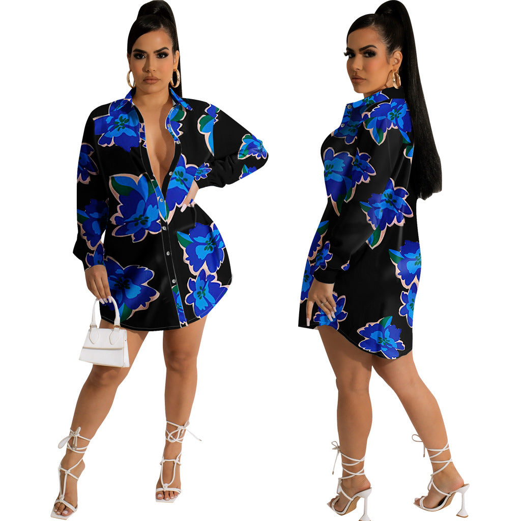 Casual Fashion Printed Shirt Multi-Color Casual Dress 6