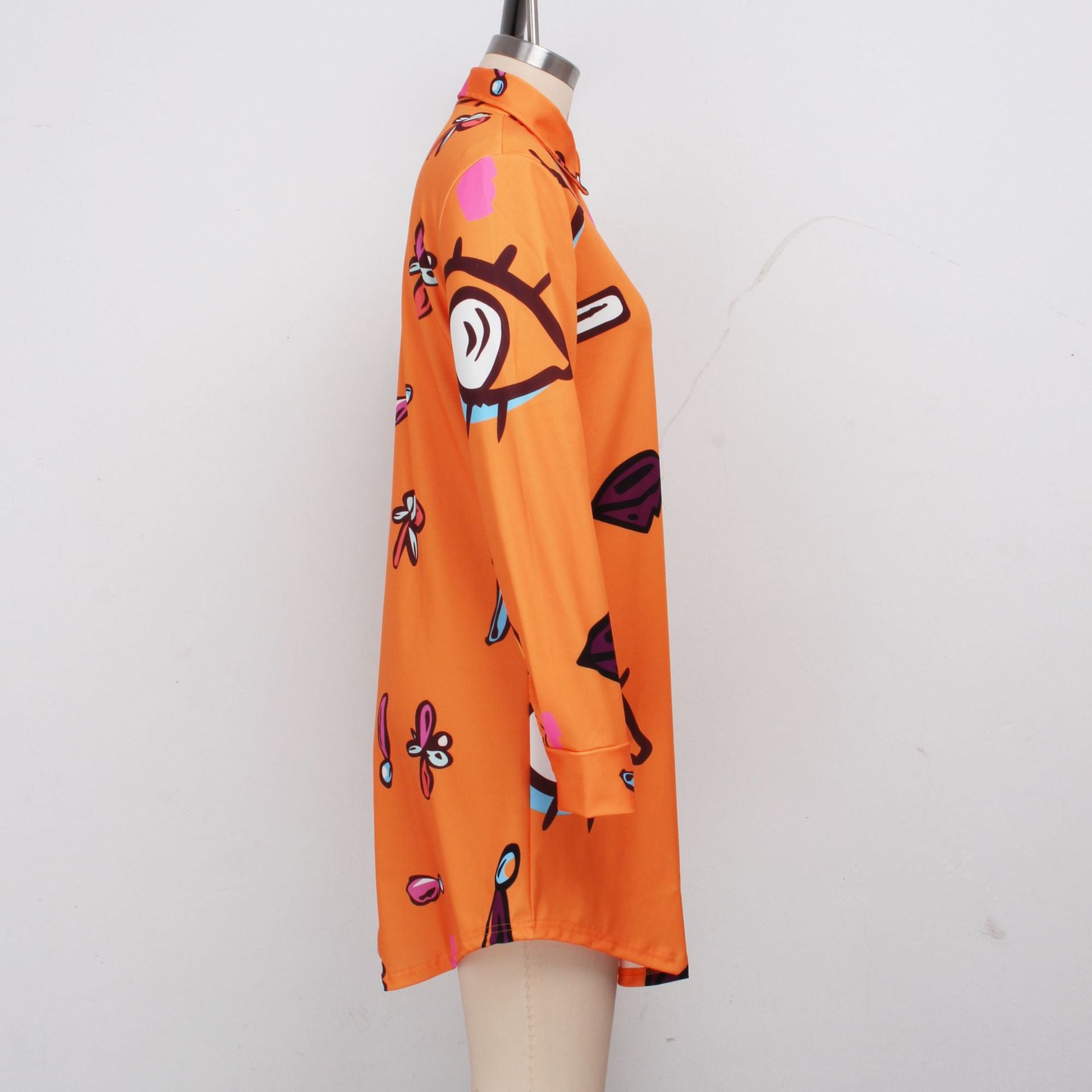 Fashionable Print Casual Women's Shirt Dress 24