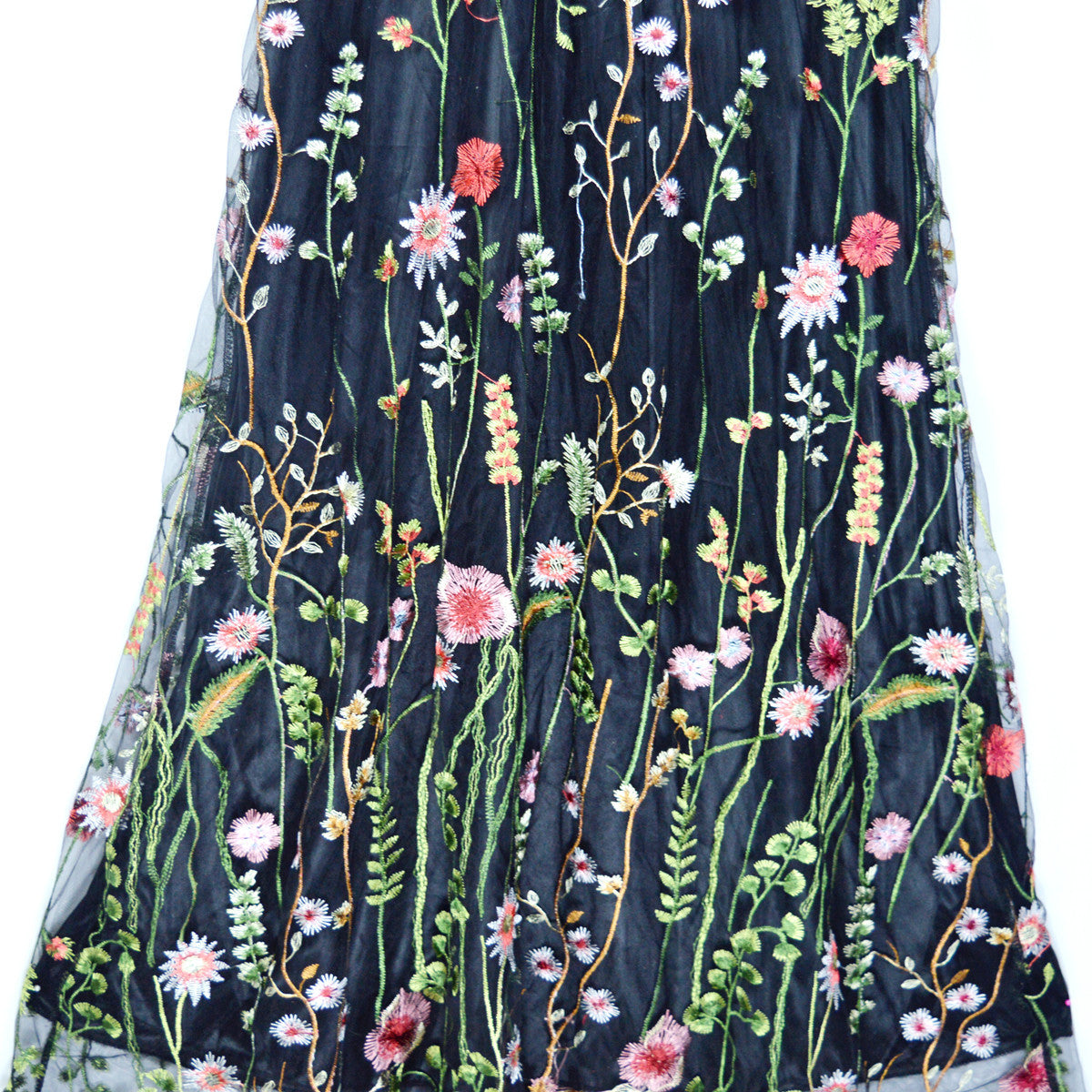 Women Sexy Deep V Sleeveless Embroidered Backless Maxi Dress 7