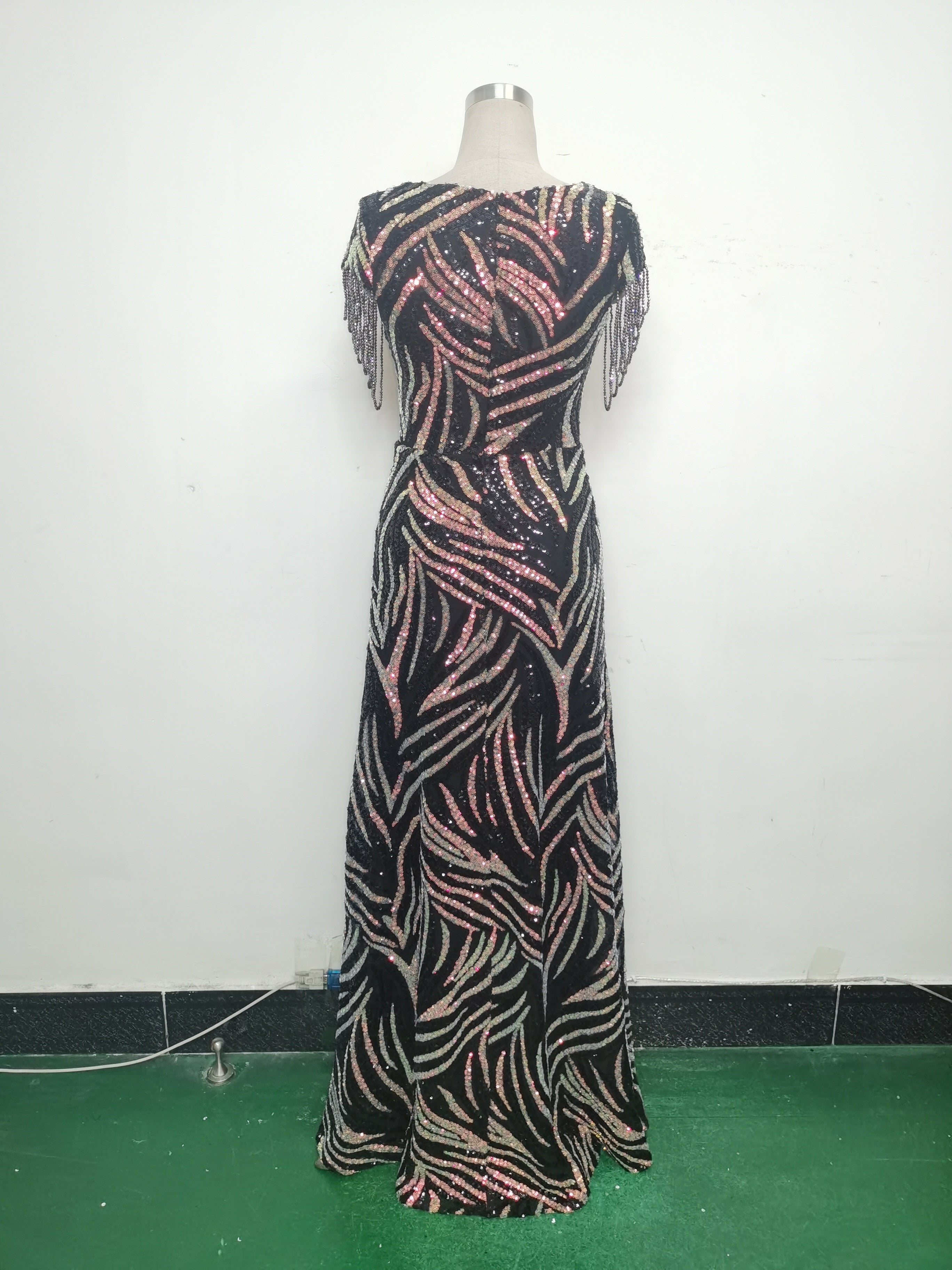 Plus Size Women Sequin Formal Party Evening Dress 36